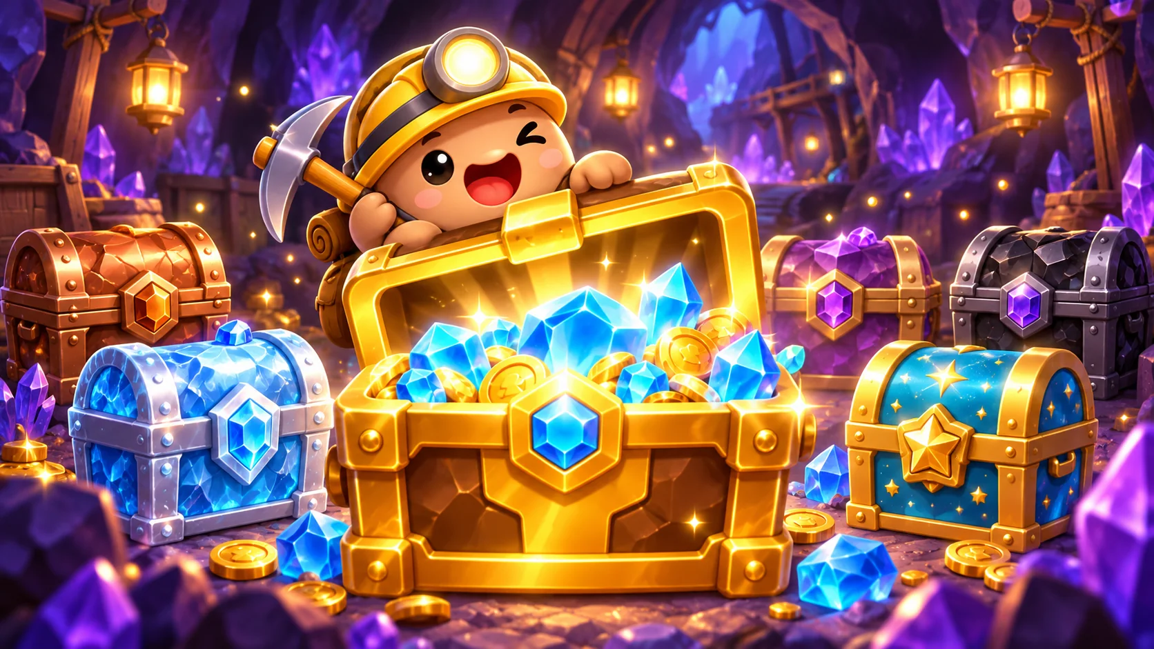 Six treasure chest rarities in the DIGGO crystal chamber