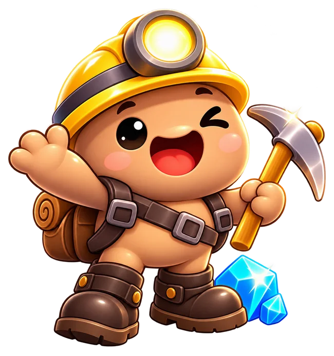 A friendly DIGGO miner waving hello